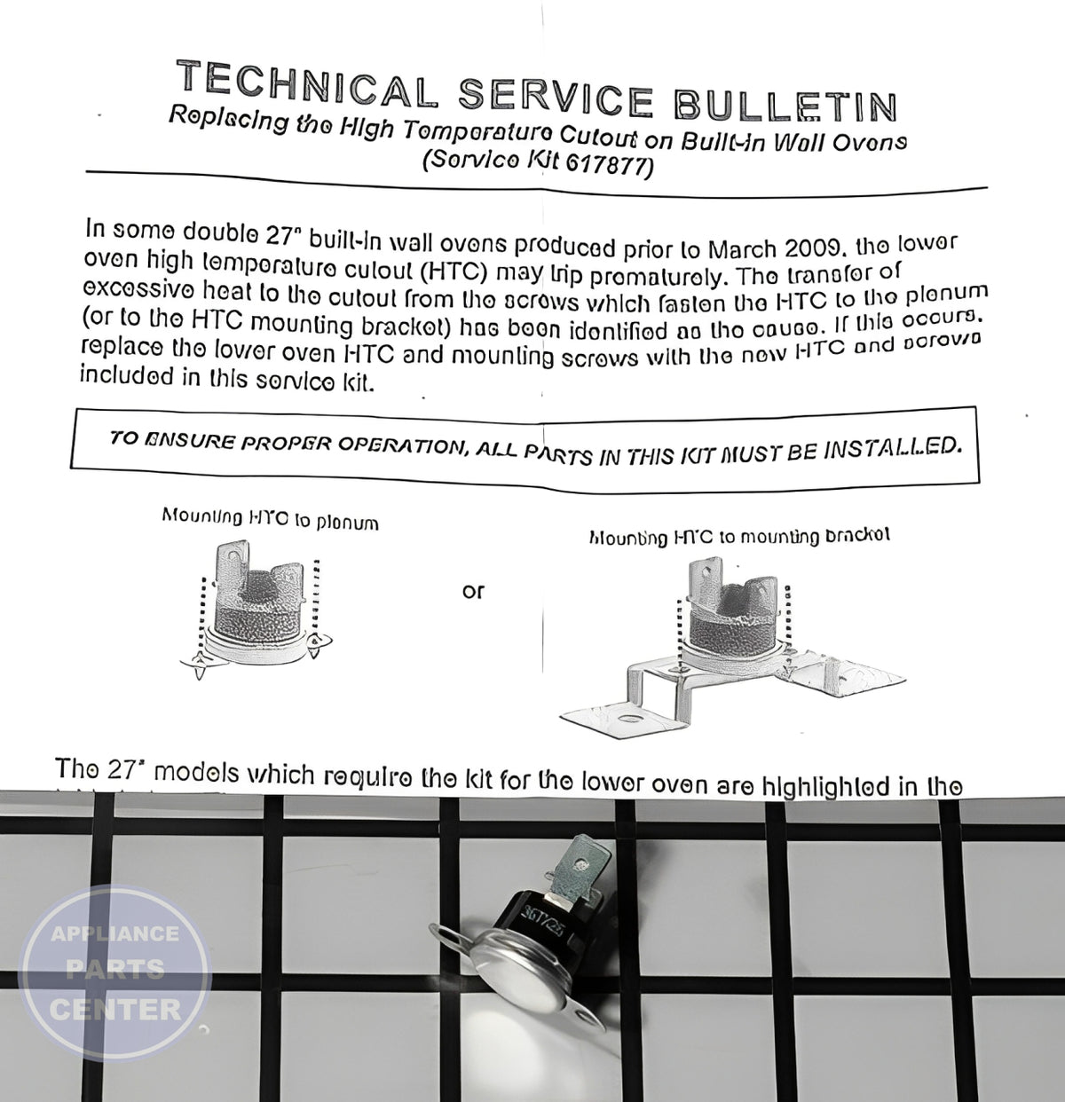 BOSCH OVEN FIXING KIT 00617877 - Detailed view of secure technical details