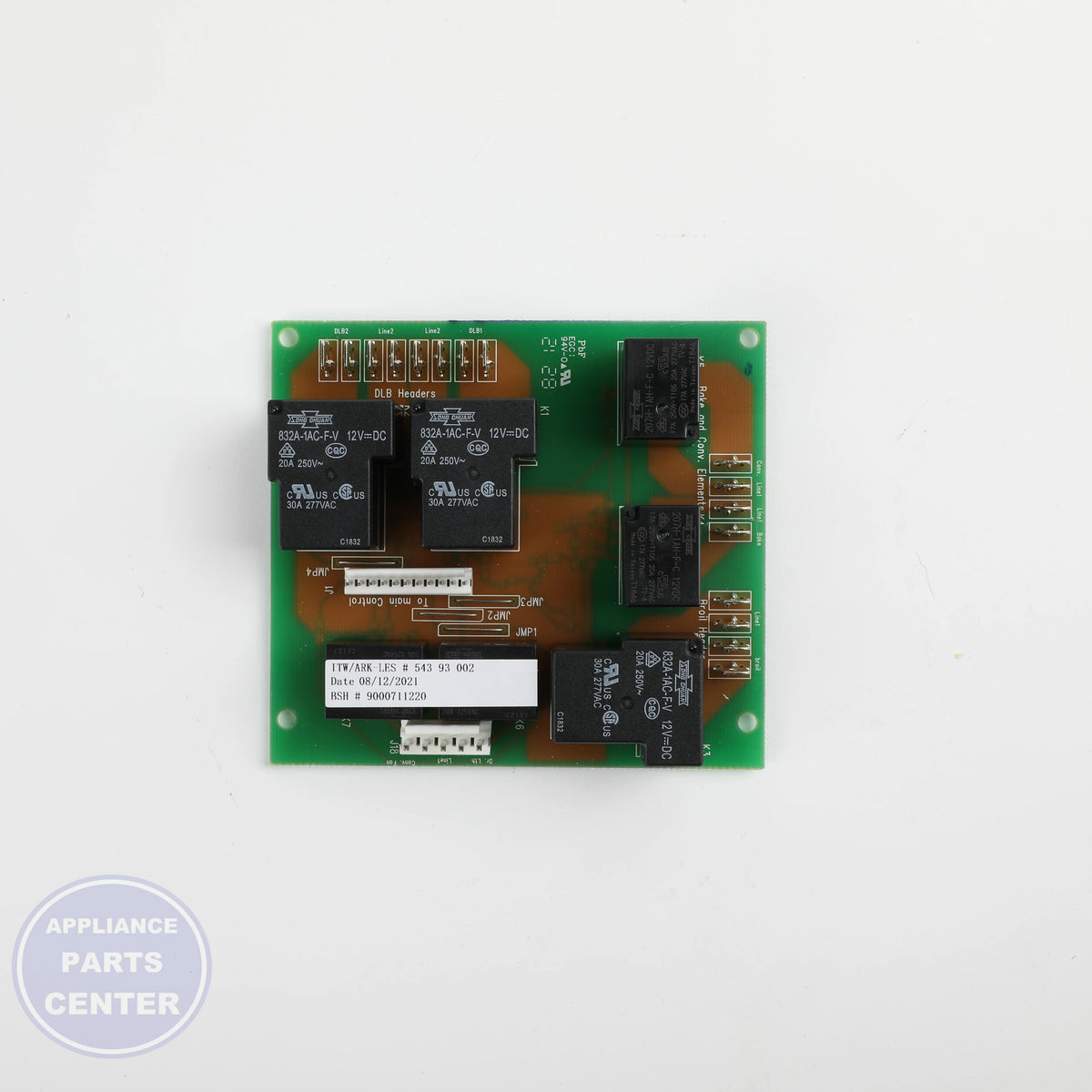 PC BOARD 00623572 - Side view with precise technical specs