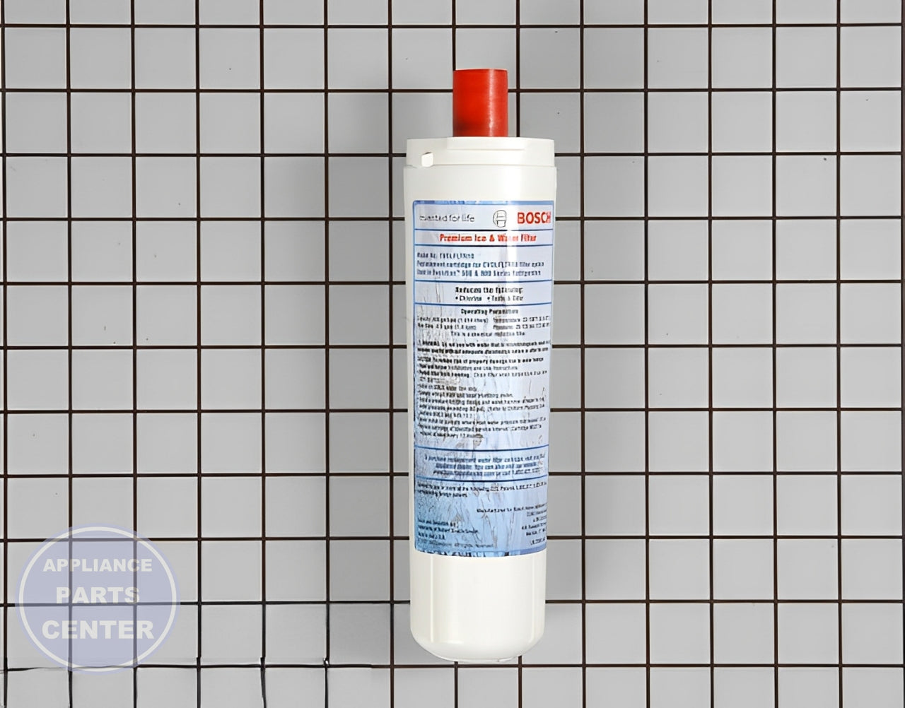 Bosch Refrigerator Water Filter 00640565 - Main view showing contaminant removal for Bosch models