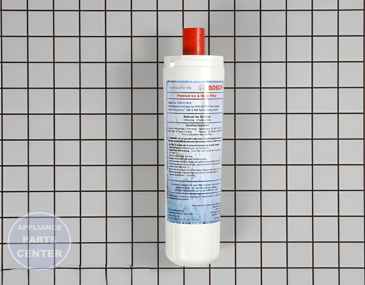 Bosch Refrigerator Water Filter 00640565 - Main view showing contaminant removal for Bosch models