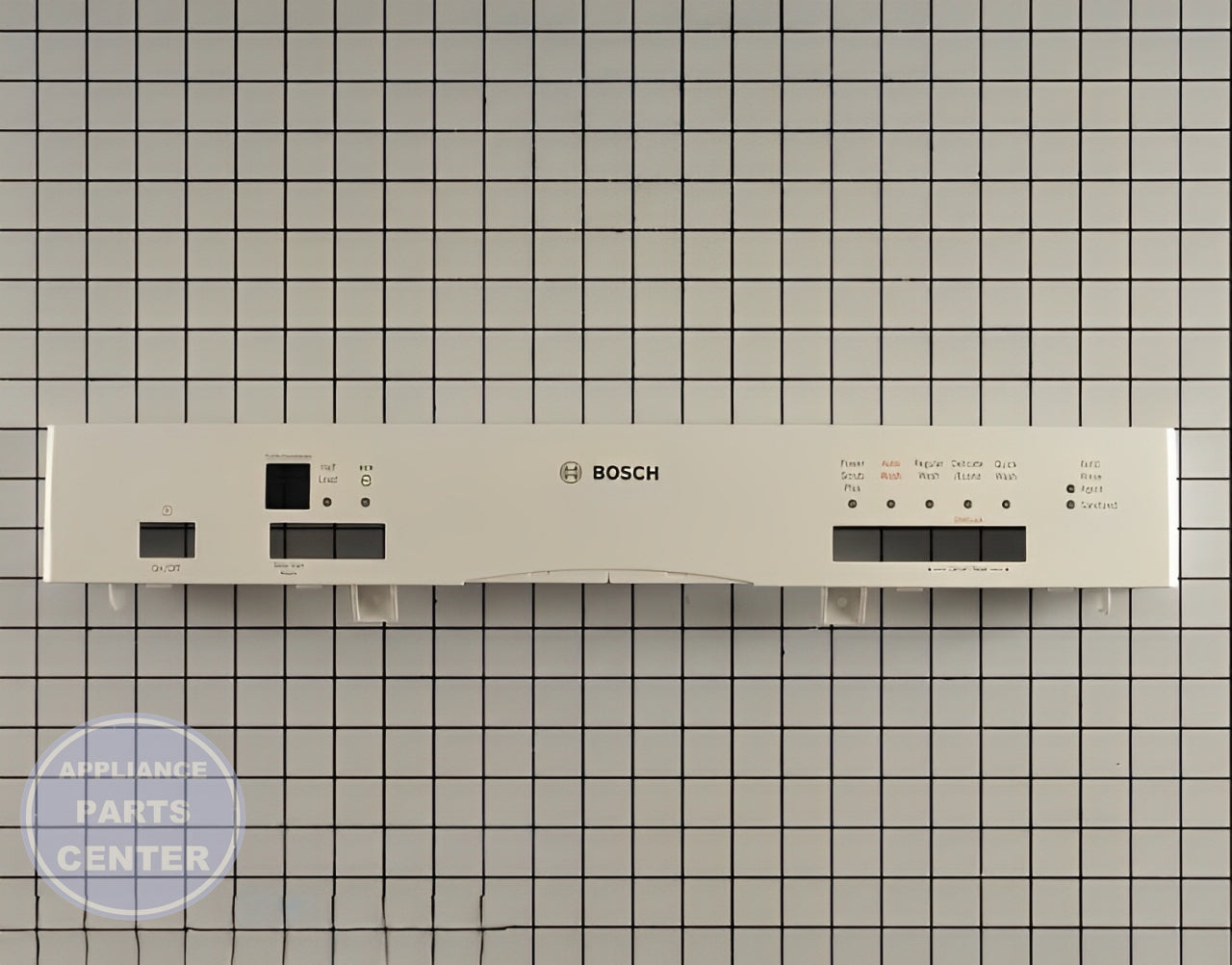 BOSCH DISHWASHER FACIA PANEL 00665886 - Main view showing sleek design for various BOS dishwasher models