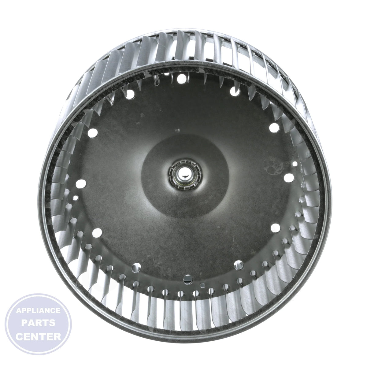 Double Inlet Replacement Blower Wheel 01332501 - Side view with dimensions 10-5/8" Diameter and 7-1/8" Width