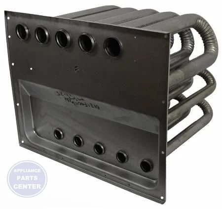 Goodman Amana Heat Exchanger Assembly 0270F00936S - Main view showing 5 stainless steel tubes for GMVC81155CX AMVC81155CX