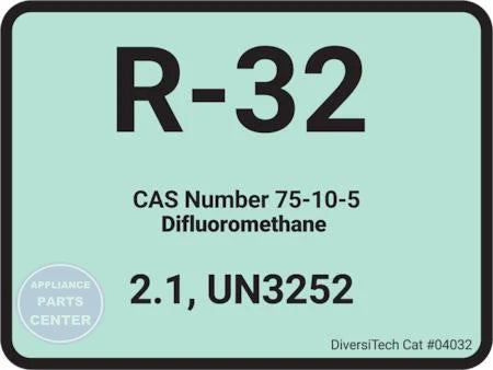 [Brand] Part 04032 - Main view showing accurate refrigerant identification for specific models