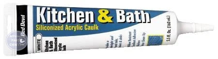 White Kitchen And Bath Caulk 0405 - Main view showing watertight sealing for various models