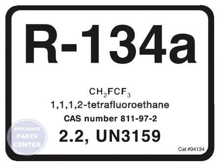 Refrigerant ID Labels 04134 - Main view showing color-coded design for various HVAC models