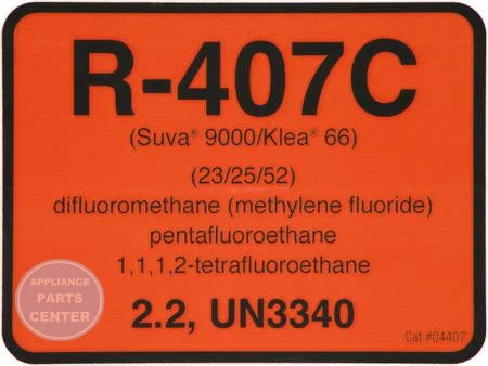 [Brand] R-407C Refrigerant ID Labels 10 Pack - Main view showing color-coded labels for refrigerant identification