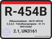 [Brand] R-454B Refrigerant ID Labels 10 Pack - Main view showing clear refrigerant identification for [specific models]