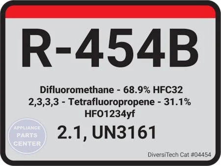[Brand] R-454B Refrigerant ID Labels 10 Pack - Main view showing clear refrigerant identification for [specific models]