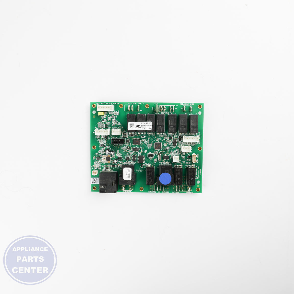 046142-571 CONTROL BOARD - Side view with specific dimensions and features