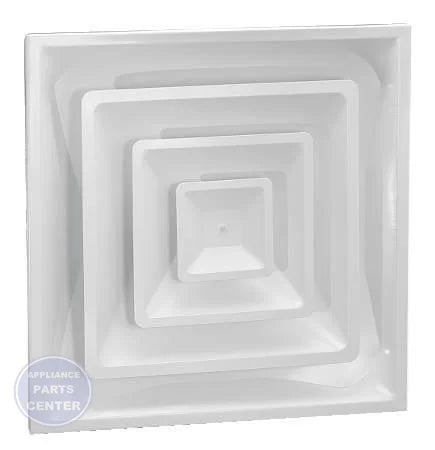 HVAC Fixed Pattern Three Cone T-Bar Diffusers 12 W 050512 - Main view showing unique 2" high collar for precise air control