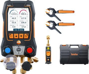 testo 558s 4-Valve Digital Manifold Vacuum Kit - Main view showing touchscreen display for various refrigerant selections