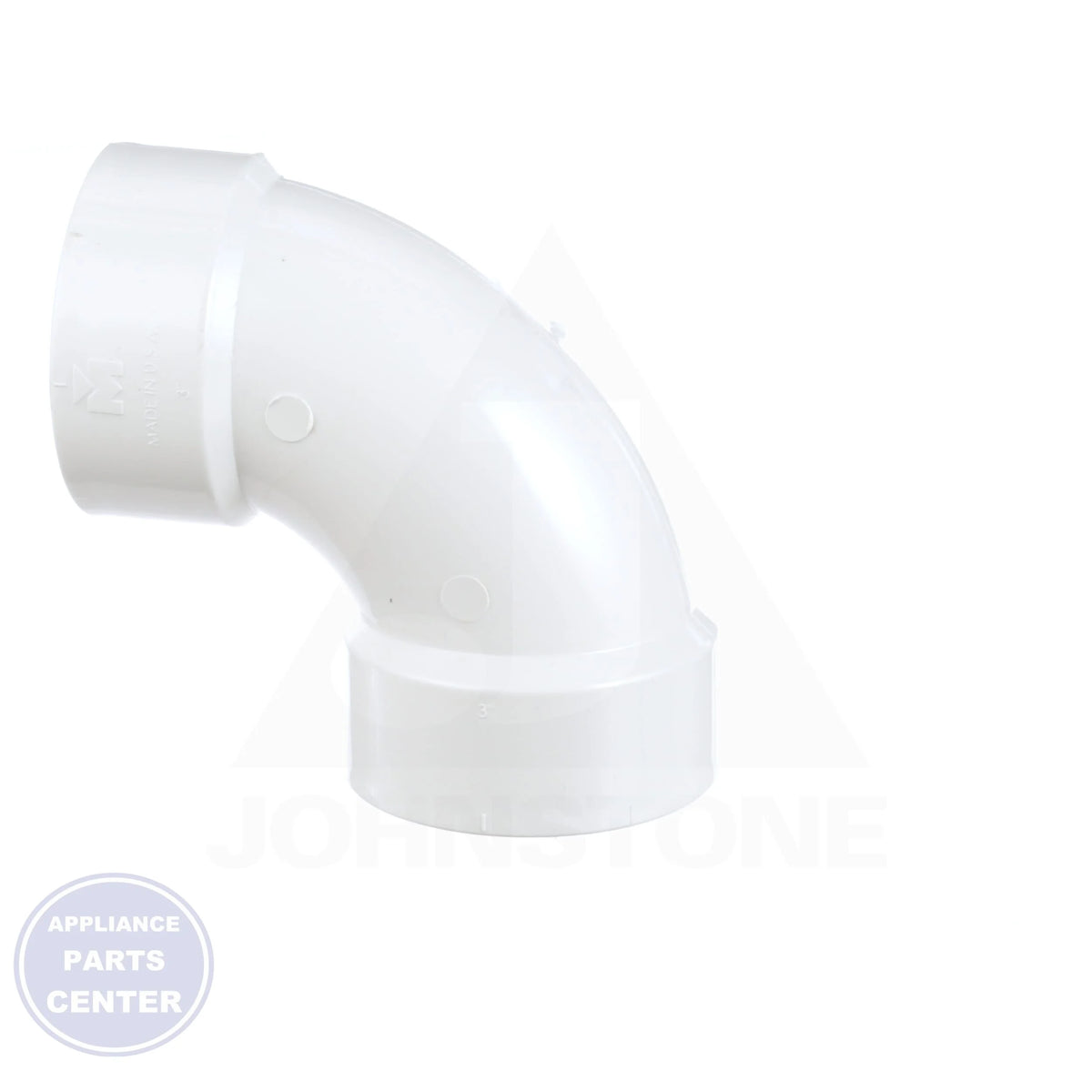 3 x 3 PVC HxH 90 Elbow - Detailed view of hub x hub connection
