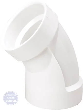 PVC 2 x 2 HxH 45 Elbow 05886 - Main view showing efficient drainage for PVC systems