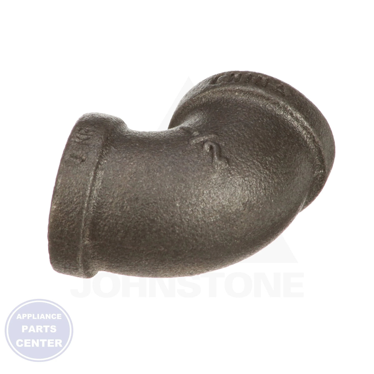 Black Iron 90 Degree Elbow 0810000810 - Side view with 1/2" size specifications