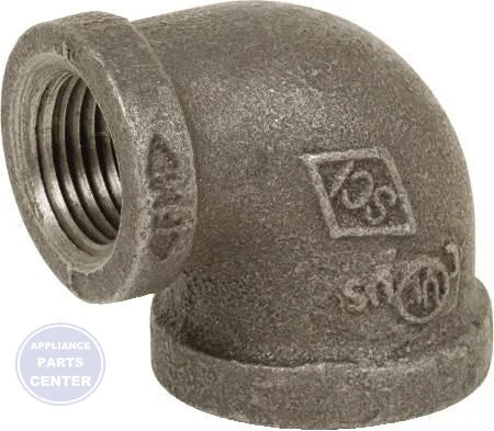 Black Iron Reducing Elbow 0810007807 - Main view showing 90-degree angle for specific models