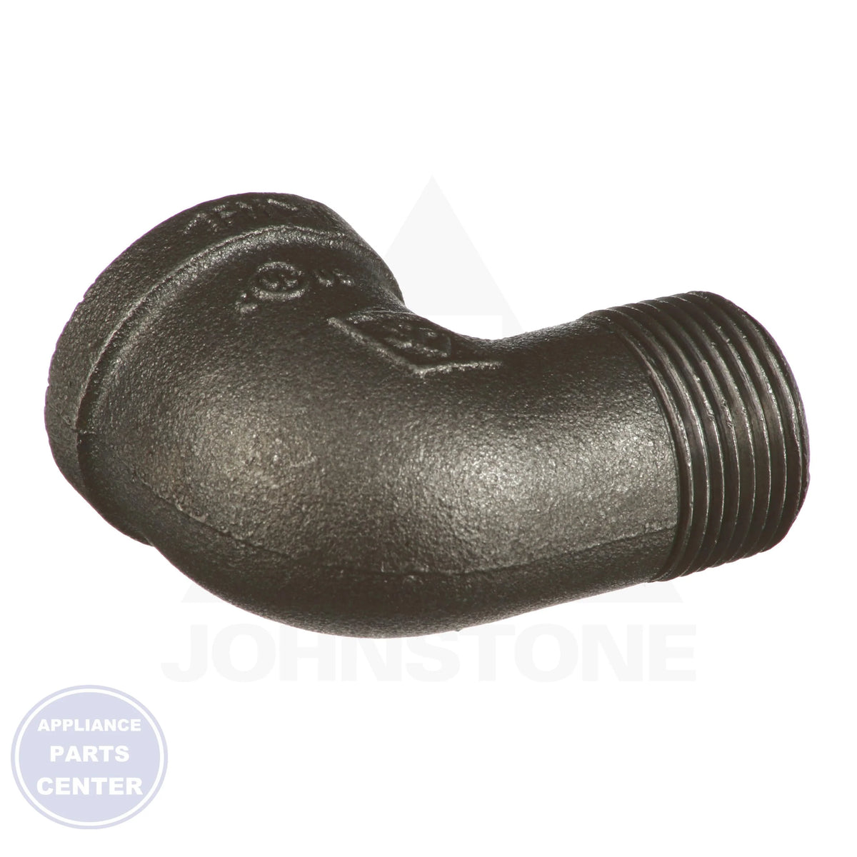 1" Black Iron 90 Degree Street Elbow 0810016618 - Side view with precise 90° angle