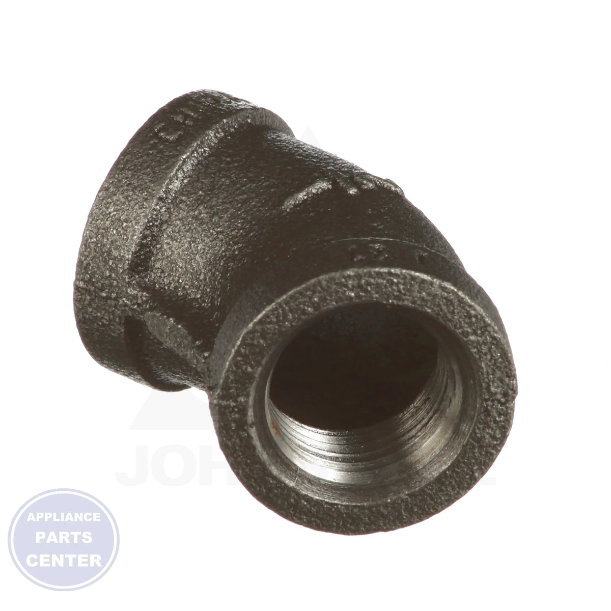 1/2" Black Iron 45 Degree Elbow 0810023408 - Detailed view of ASTM A197 compliant material