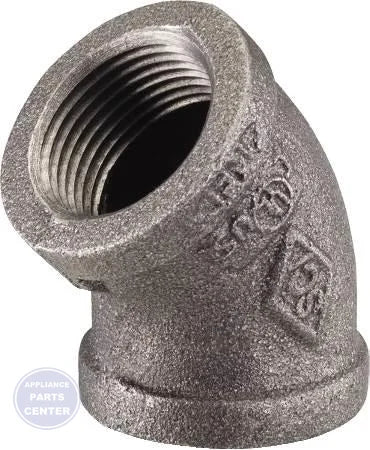 [Brand] Black Iron 45 Degree Elbow 0810023606 - Main view showing precise angle connection for various pipe models