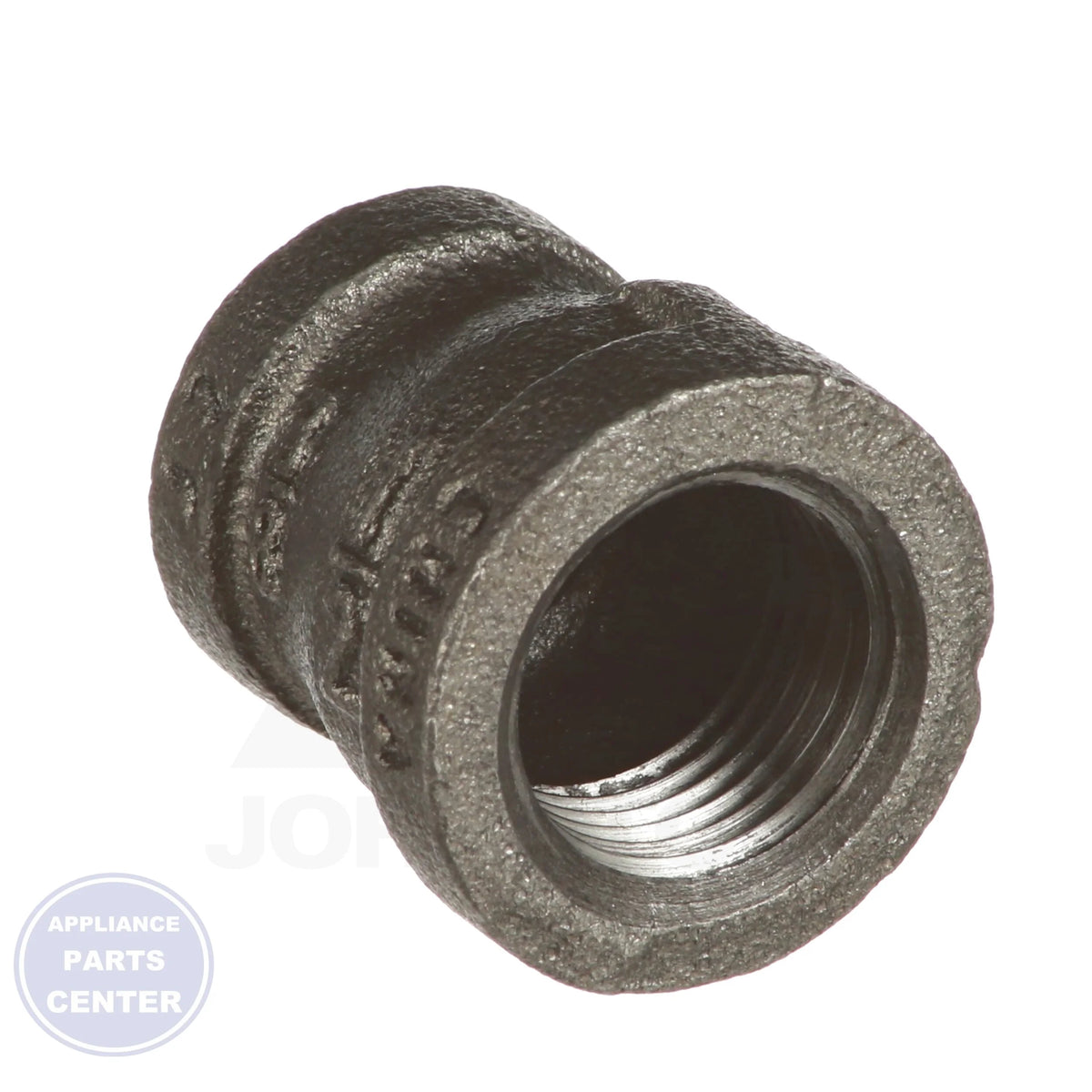 1/2" X 3/8" Black Iron Reducing Coupling 0810085407 - Detailed view of high-pressure tolerance for reliable performance