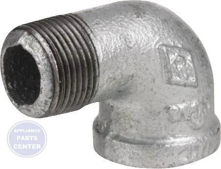 R54-118 1/2" Galvanized 90 Degree Street Elbow - Main view showing secure connection for specific models