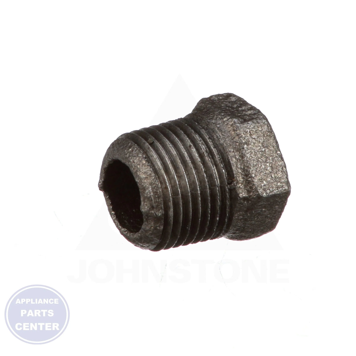 3/8" X 1/4" Black Iron Bushing 0818906166 - Side view with precise measurements
