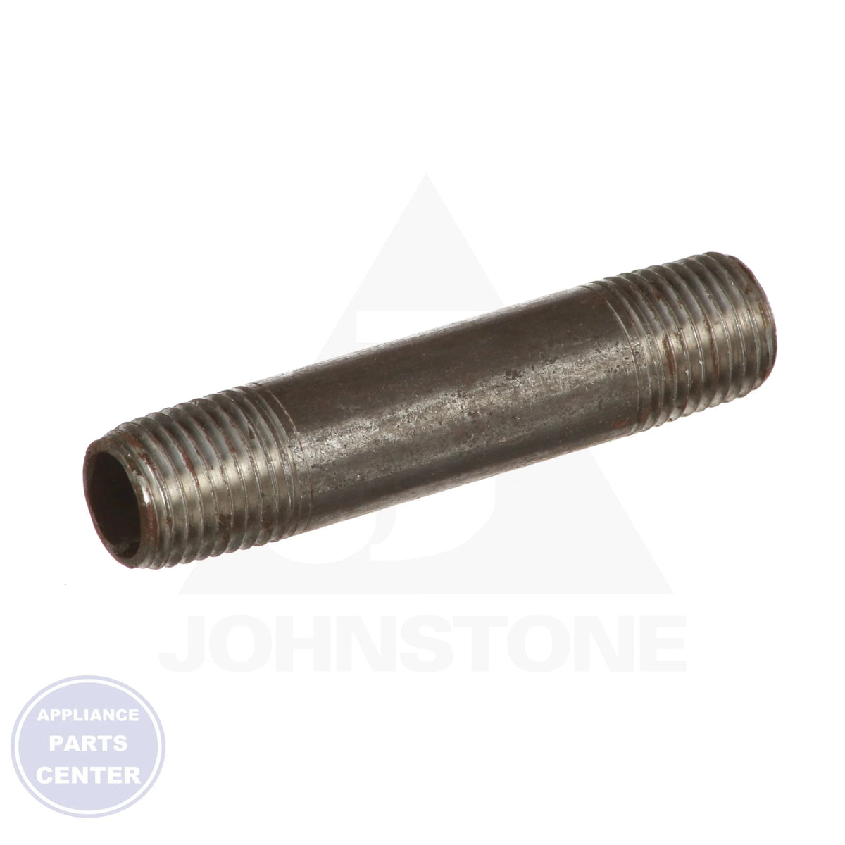 1/4" X 2-1/2" Black Iron Pipe Nipple - Side view with precise measurements and specs