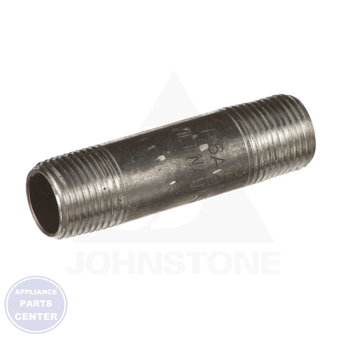 1/2" X 3" Black Iron Pipe Nipple - Side view with precise measurements