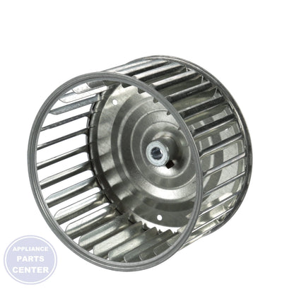 [Brand] Single Inlet Blower Wheel 1-6053 - Detailed view of 5/16" hub bore and galvanized material