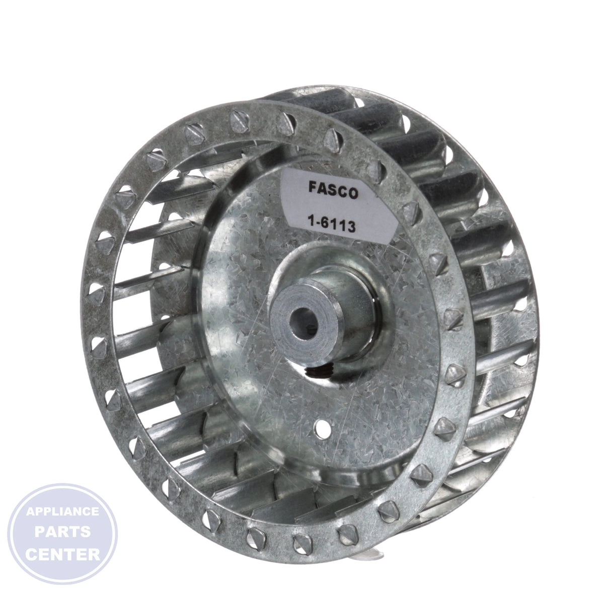 Single Inlet Blower Wheel 1-6113 - Detailed view of galvanized material and 3200 RPM capacity.