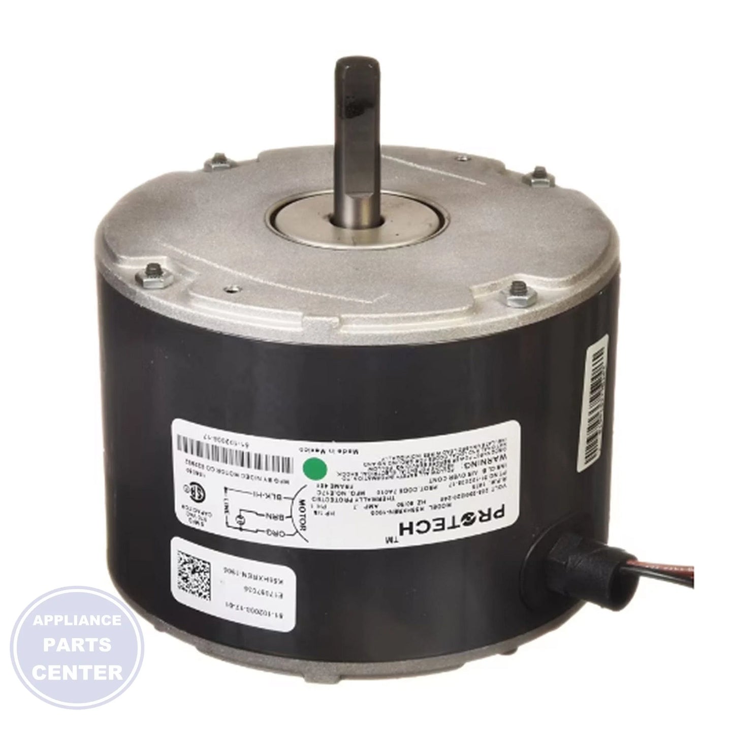 NEU 1/8HP 208-230V 1075RPM CONDMTR - Main view showing high-speed rotation for NEU models