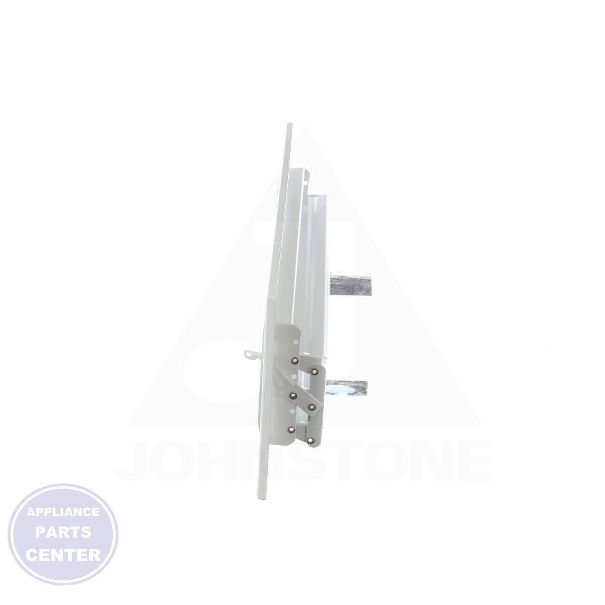 102M14X08 - Detailed view of steel white multi-louver shutter