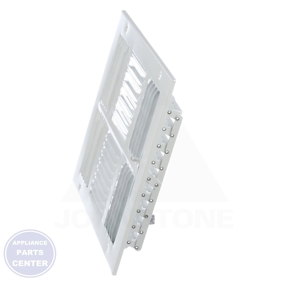 104M08X08 - Detailed view of steel white multi-louvre design