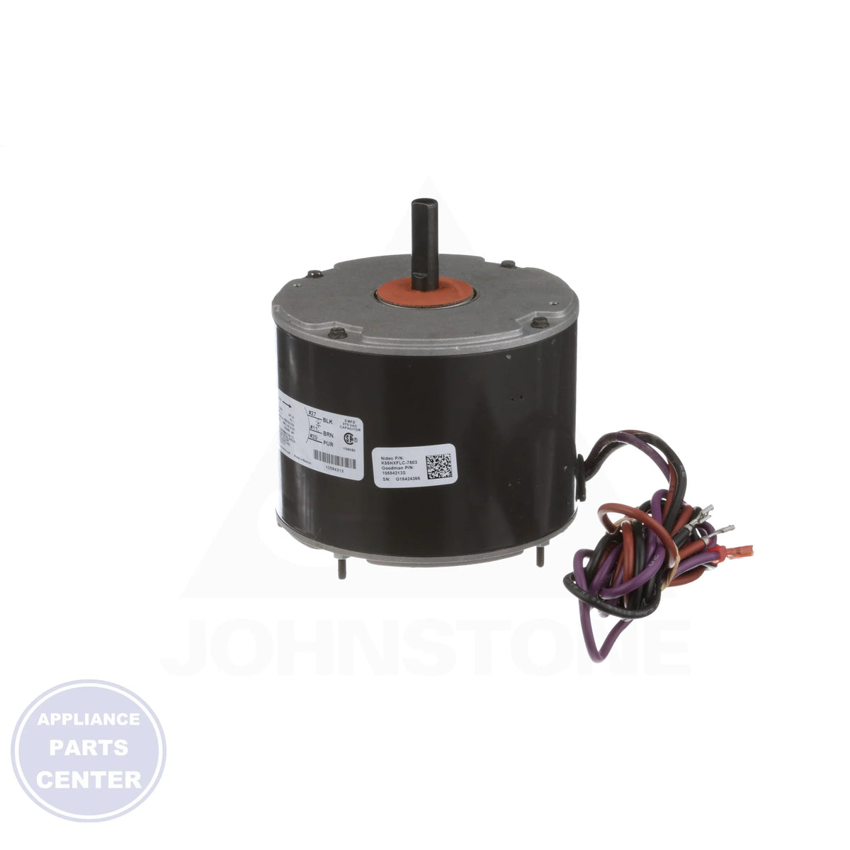 Condenser Fan Motor 10584313S - Detailed view of 1/4HP 830RPM 1-speed 208/230V motor specs