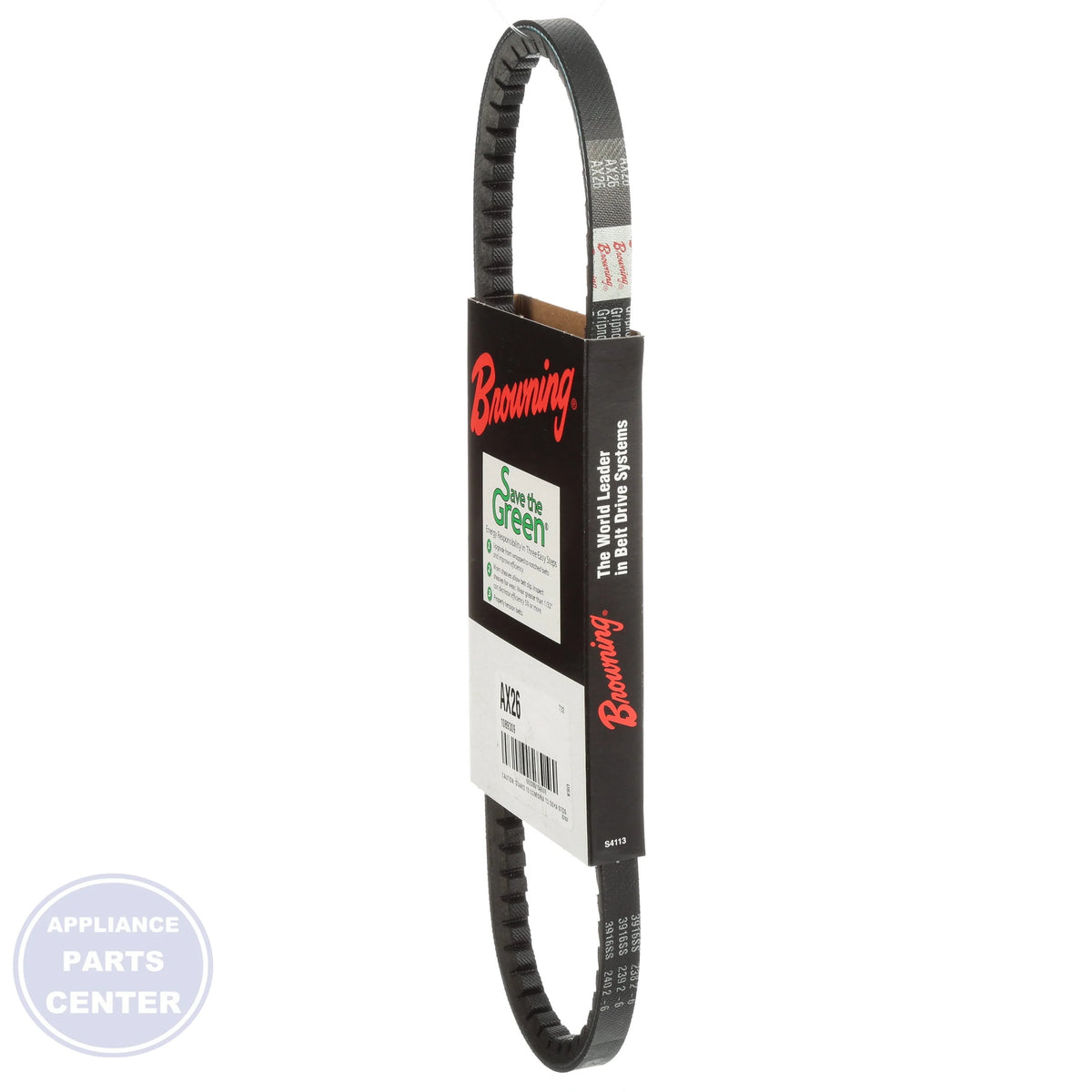 Browning Grip Notch Belt Notched V-Belt 1089309 - Detailed view of 5/16" thickness and ground form design