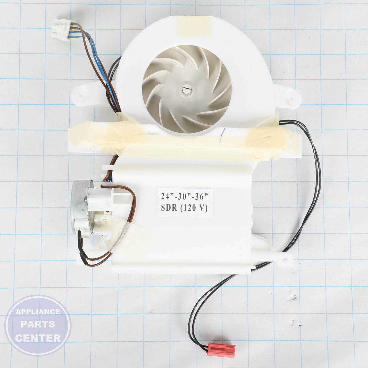 FAN MOTOR 11025496 - Side view with precise measurements