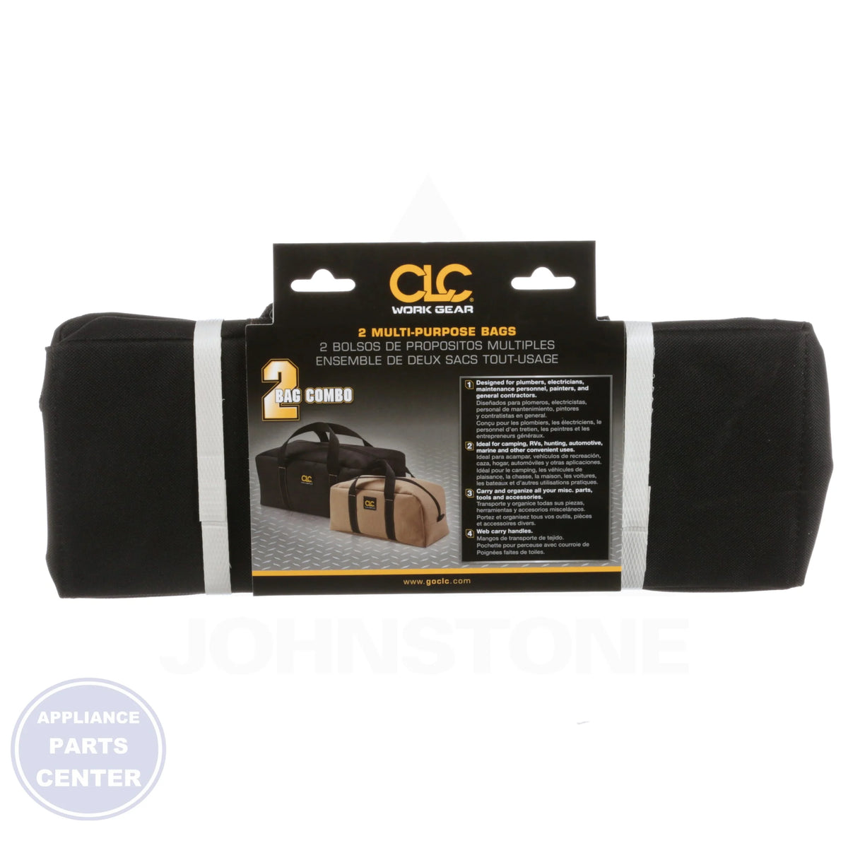 Two Bag Combo 1107 - Side view with dimensions of 5-1/2" x 6" for tools