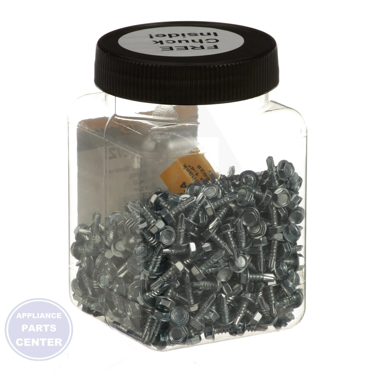 Pro Point Sheet Metal Screws 12001 - Side view with 1/4 inch hex head specifications