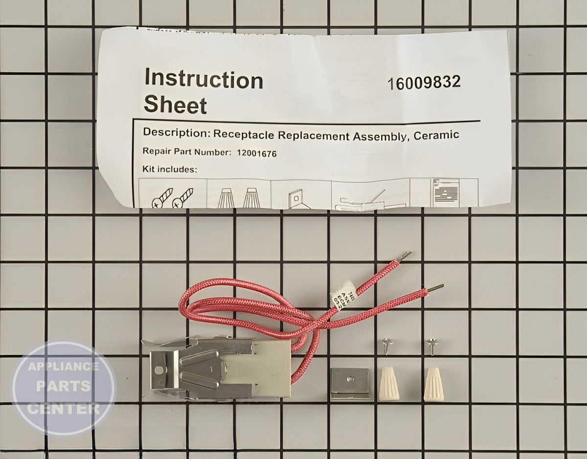 WHIRLPOOL RANGE SURFACE BURNER RECEPTACLE KIT 12001676 - Detailed view of critical technical details