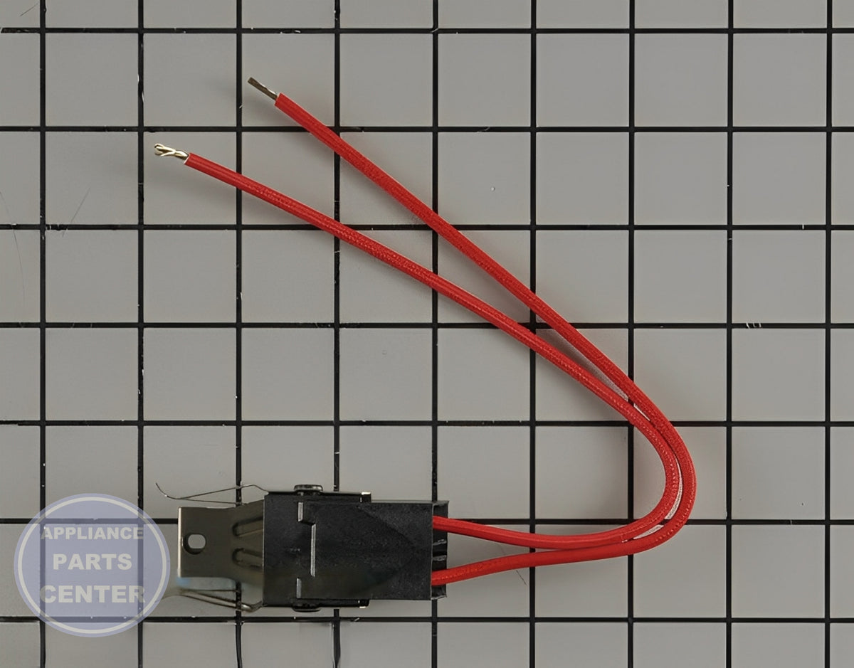 WHIRLPOOL RANGE BURNER RECEPTACLE KIT - Side view with precise electrical specs