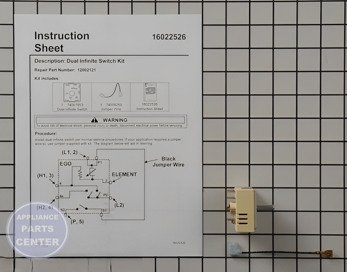 INFINITE SWITCH KIT (DUA 12002121 - Detailed view of accurate temperature adjustments