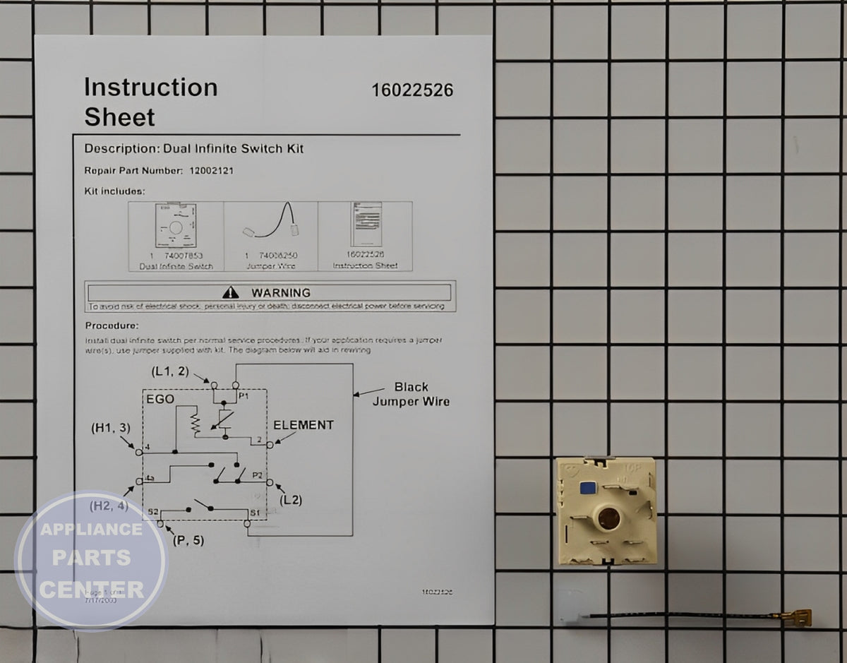 WPL INFINITE SWITCH KIT (DUA 12002121 - Main view showing precise heating control for WPL models