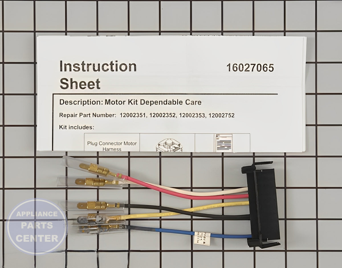 WHIRLPOOL WASHER DRIVE MOTOR AND JUMPER KIT 1 SPEED 1/2 HP - Side view with 1/2 HP power