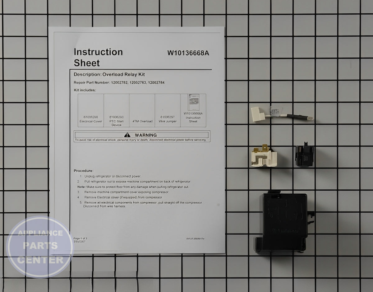 WPL KIT,OVERLOAD / RELAY 12002782 - Main view showing sealed system support for WPL Refrigerators