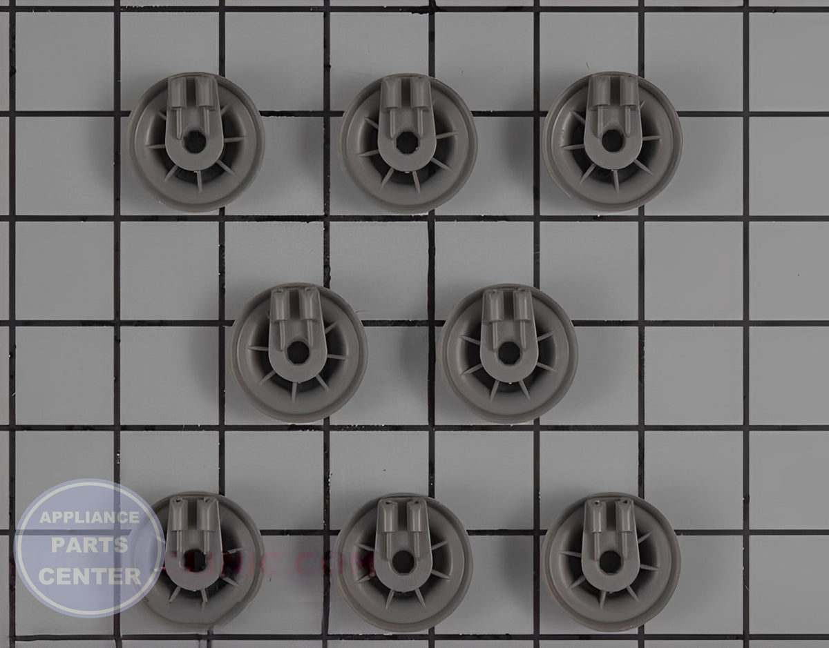 BOSCH DISHWASHER WHEEL 12004485 - Detailed view of sturdy shaft and roller assembly