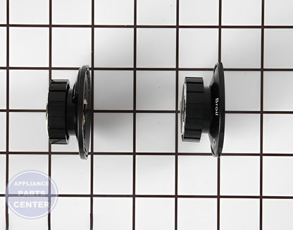 WHIRLPOOL KNOB KIT (2) 12200031 - Detailed view of durable knobs with clear indicators for temperature and settings