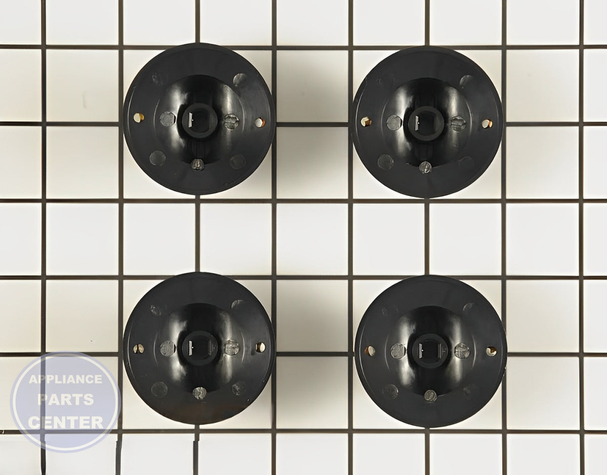 WHIRLPOOL BURNER KNOB SET 12200035 - Side view with detailed specs