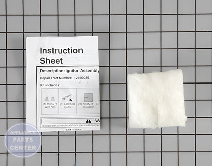 WHIRLPOOL OVEN FLAT STYLE IGNITER KIT 12400035 - Detailed view of reliable ignition performance