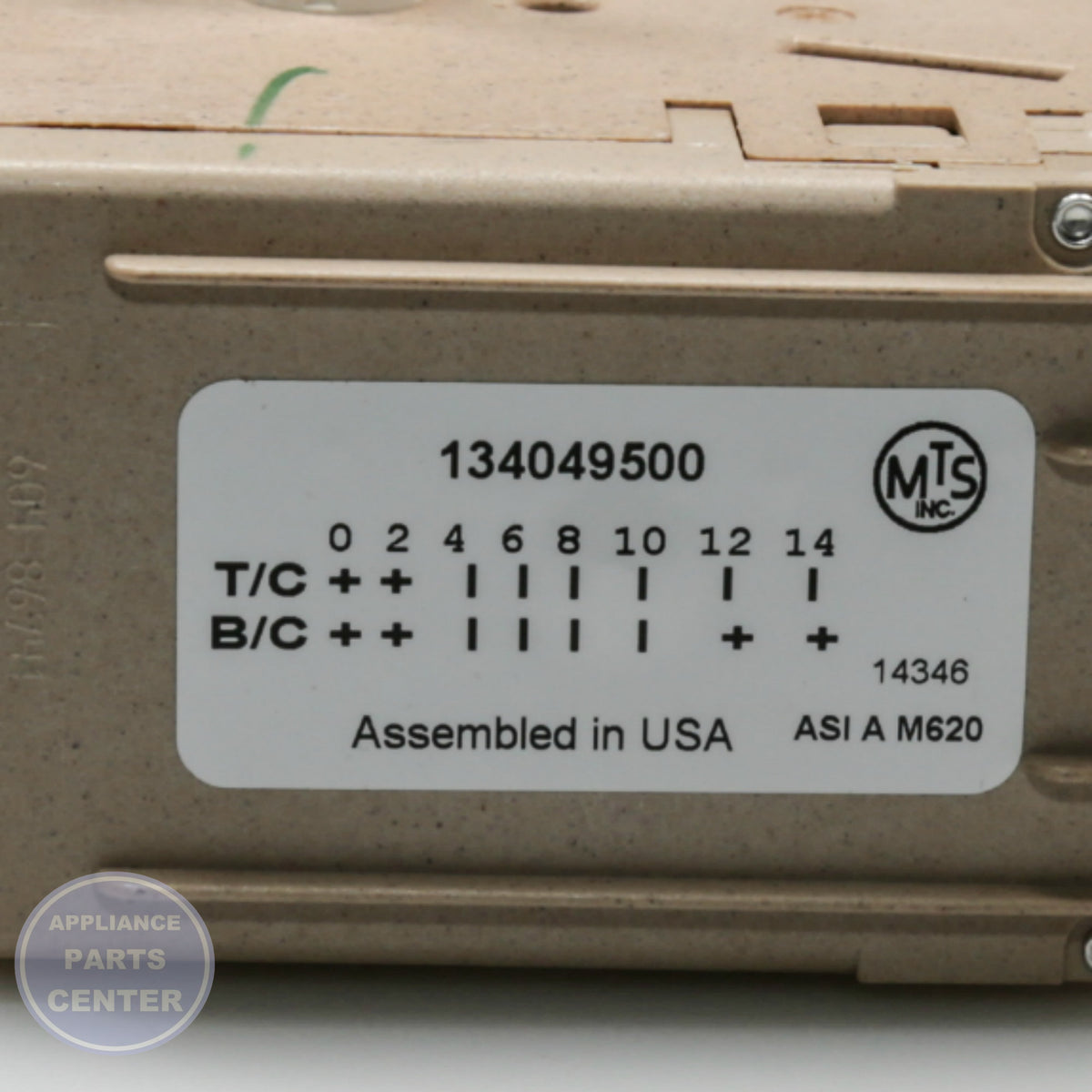 WCI TIMER 134049500 - Main view showing precise timing for various models