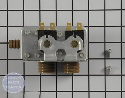 FRIGIDAIRE WASHER WATER VALVE 134190200 - Side view with precise measurements and specs